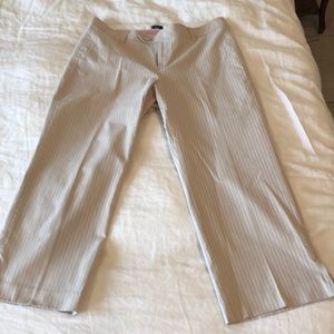 Tan and cream striped pants. Gap brand. Curvy